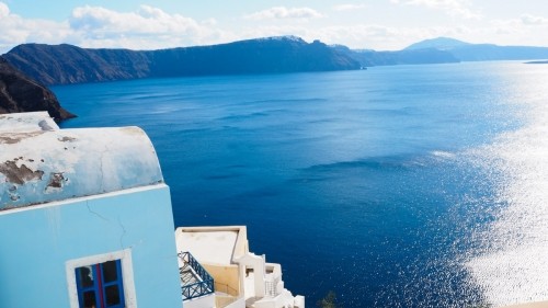 Gasping at Santorini's Shades of Blue